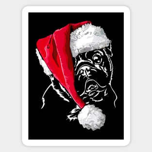 Funny Pug Santa Christmas dog mom Sticker